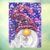 紫色の帽子に格言のクリスマスソングを歌う幸せなクリスマス ウィンドウサイン (シート3)