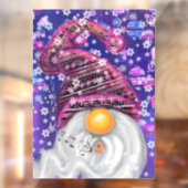 紫色の帽子に格言のクリスマスソングを歌う幸せなクリスマス ウィンドウサイン (シート2)