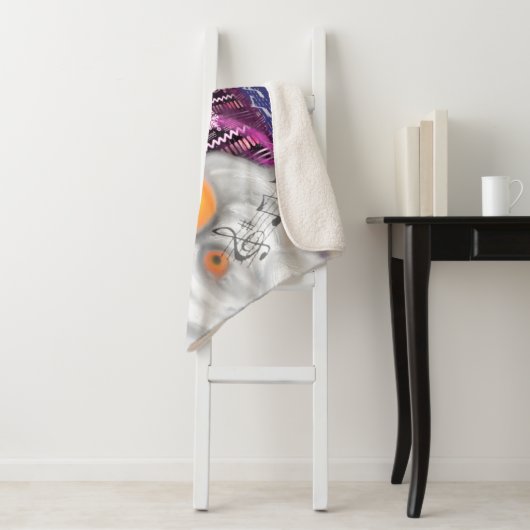 紫色の帽子に格言のクリスマスソングを歌う幸せなクリスマス シェルパブランケット (インサイチュ)