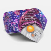 紫色の帽子に格言のクリスマスソングを歌う幸せなクリスマス ネクタイ (ロール)