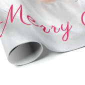 紫色の帽子に格言のクリスマスソングを歌う幸せなクリスマス ラッピングペーパー (ロールコーナー)