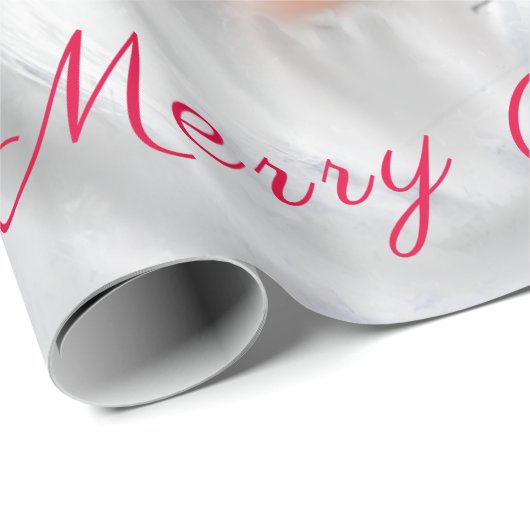 紫色の帽子に格言のクリスマスソングを歌う幸せなクリスマス ラッピングペーパー (ロールコーナー)