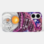 紫色の帽子に格言のクリスマスソングを歌う幸せなクリスマス Case-Mate iPhoneケース (裏面 (横))