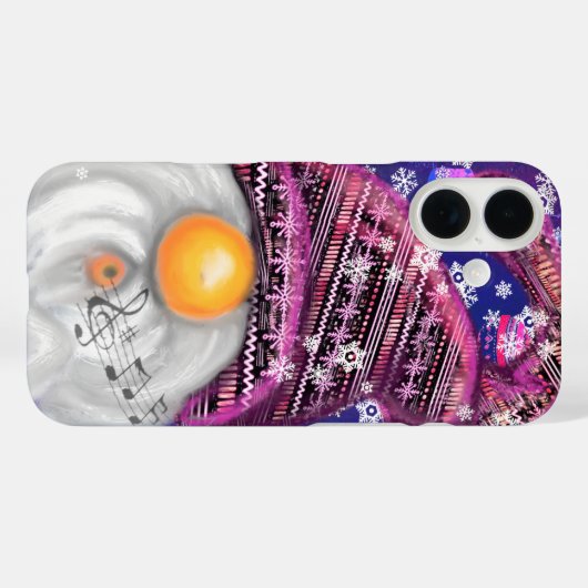 紫色の帽子に格言のクリスマスソングを歌う幸せなクリスマス Case-Mate iPhoneケース (裏面 (横))