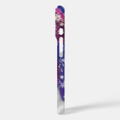 紫色の帽子に格言のクリスマスソングを歌う幸せなクリスマス Case-Mate iPhoneケース (裏面 / 左)