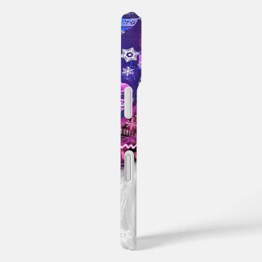 紫色の帽子に格言のクリスマスソングを歌う幸せなクリスマス Case-Mate iPhoneケース (裏面 / 右)