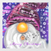 紫色の帽子のウィンドウにしがみつく幸せなクリスマス格言 ウィンドウサイン (シート)