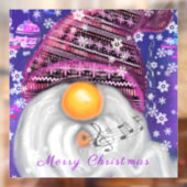 紫色の帽子のウィンドウにしがみつく幸せなクリスマス格言 ウィンドウサイン (シート2)