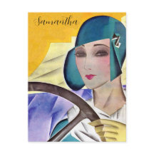 紫色の帽子のフラッパー