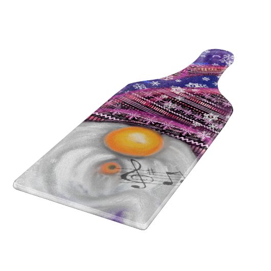 紫色の帽子の裁断ボードで幸せなクリスマス格言 カッティングボード (角)