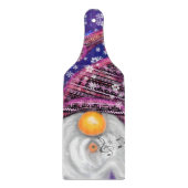 紫色の帽子の裁断ボードで幸せなクリスマス格言 カッティングボード (正面)