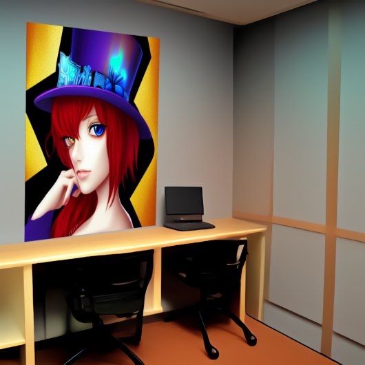 紫色の帽子をかぶった女性 | AIアートポスター ポスター