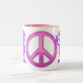 紫色の平和エイリアン ツートーンマグカップ (中央)