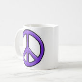 紫色の平和マグ コーヒーマグカップ (正面左)