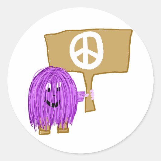 紫色の平和 ラウンドシール (正面)