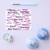 紫色の幸せな新年の文字 チラシ (シングル)