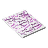 紫色の幸せな新年の文字 ノートパッド (アングル)