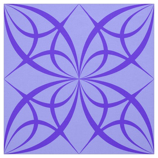 紫色の幾何学円プリント布 ファブリック (見本)