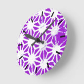 紫色の幾何学模様 ラウンド壁時計 (傾斜)
