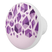 紫色の幾何学的な宝石の形 セラミックノブ (右)
