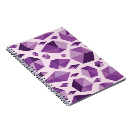 紫色の幾何学的な宝石の形 ノートブック (右側)