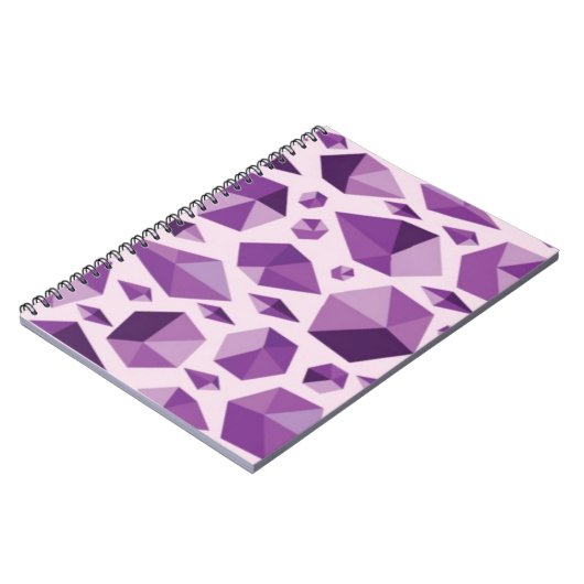 紫色の幾何学的な宝石の形 ノートブック (左側)