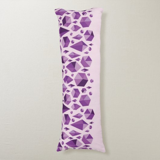 紫色の幾何学的な宝石の形 ボディピロー (正面縦)