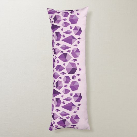 紫色の幾何学的な宝石の形 ボディピロー (裏面 (縦))