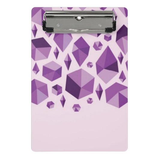 紫色の幾何学的な宝石の形 ミニクリップボード (正面)