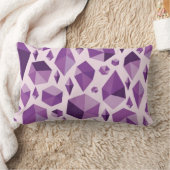紫色の幾何学的な宝石の形 ランバークッション (ブランケット)