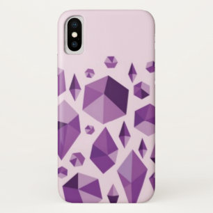紫色の幾何学的な宝石の形 iPhone X ケース