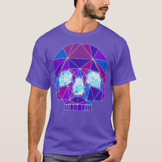 紫色の幾何学的スカル Tシャツ