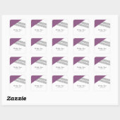 紫色の幾何学的ストライプ結婚式用シール スクエアシール (シート)