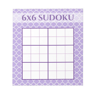 紫色の幾何学的パターン6x6sudokuグリッドテンプレート ノートパッド