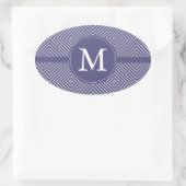 紫色の幾何学的抽象芸術モノグラム 楕円形シール (バッグ)