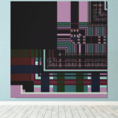 紫色の幾何学的抽象芸術 キャンバスプリント (インサイチュ (ウッドフロア))