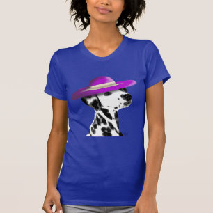紫色の広い溢れた帽子を持つダルマチア人 Tシャツ