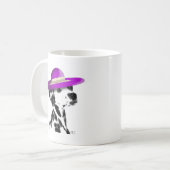 紫色の広い縁取り帽子を持つダルマチア コーヒーマグカップ (正面左)