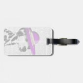 紫色の広い縁取り帽子を持つダルマチア ラゲッジタグ (裏面横)