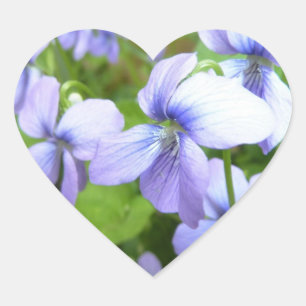 紫色の庭の花 ハートシール