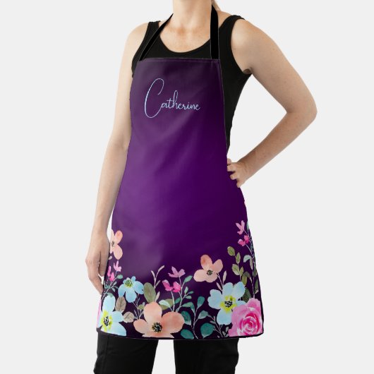 紫色の庭花 エプロン (インサイチュ)