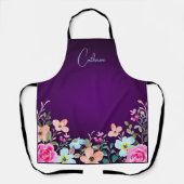 紫色の庭花 エプロン (正面)
