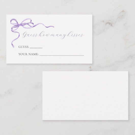 紫色の弓の推測どのように多くのキスゲームカード エンクロージャーカード (正面/裏面)