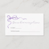 紫色の弓の推測どのように多くのキスゲームカード エンクロージャーカード (正面)