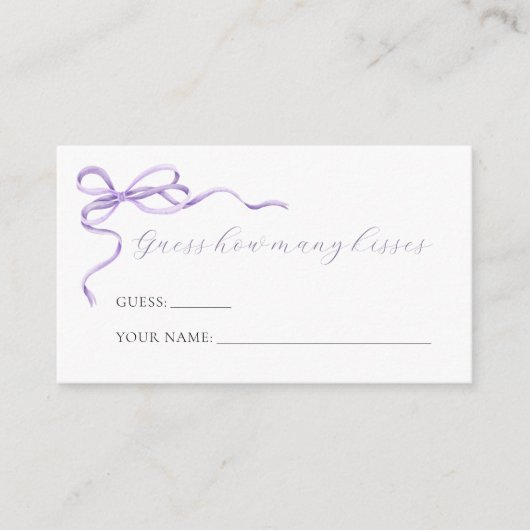 紫色の弓の推測どのように多くのキスゲームカード エンクロージャーカード (正面)