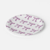 紫色の弓ガーリー ペーパープレート (アングル)