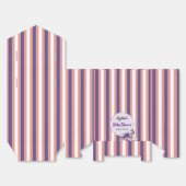 紫色の弓ラインモダン赤ちゃんシャワー フェイバーボックス (見開き)