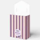 紫色の弓ラインモダン赤ちゃんシャワー フェイバーボックス (見開き)