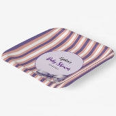 紫色の弓ラインモダン赤ちゃんシャワー ペーパープレート (傾斜あり)