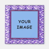 紫色の彫刻されたフォトフレームマグネット マグネット (正面)
